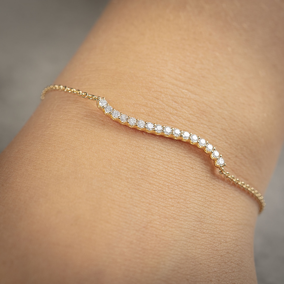 0.50 Karat Diamantarmband 750/18 K Gelbgold