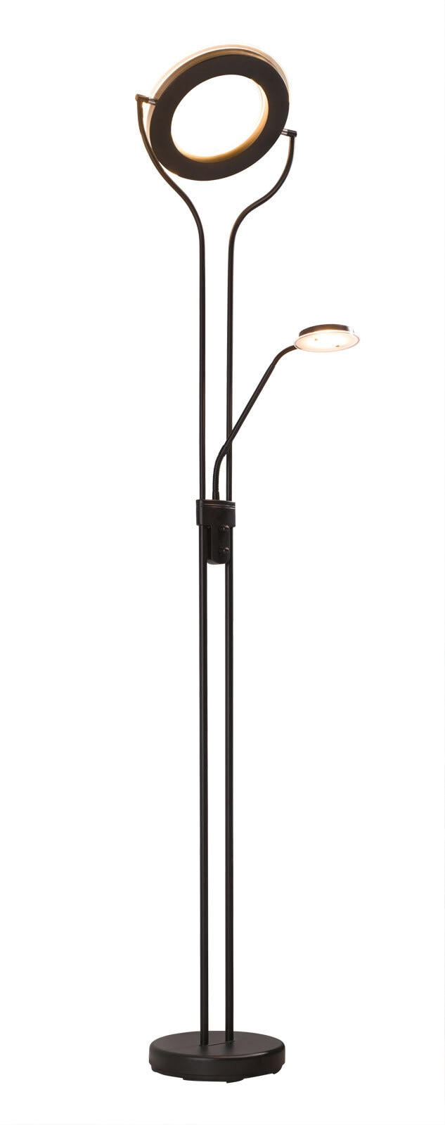 casaNOVA LED Deckenfluter mit Leselampe SEATTLE I schwarz