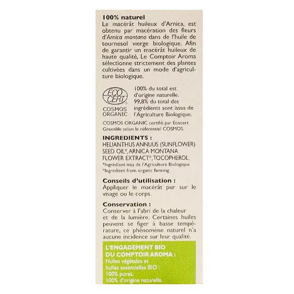 Le Comptoir Aroma Óleo de Arnica Orgânico Macerado 50ml
