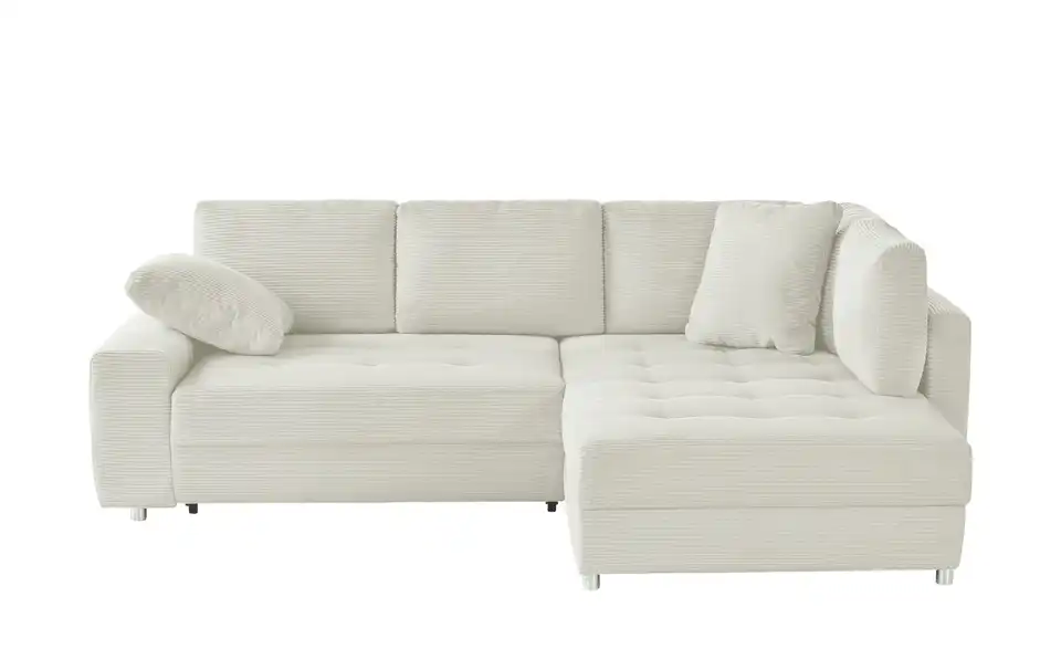 Ecksofa Arissa de Luxe Elfenbein rechts Cordstoff