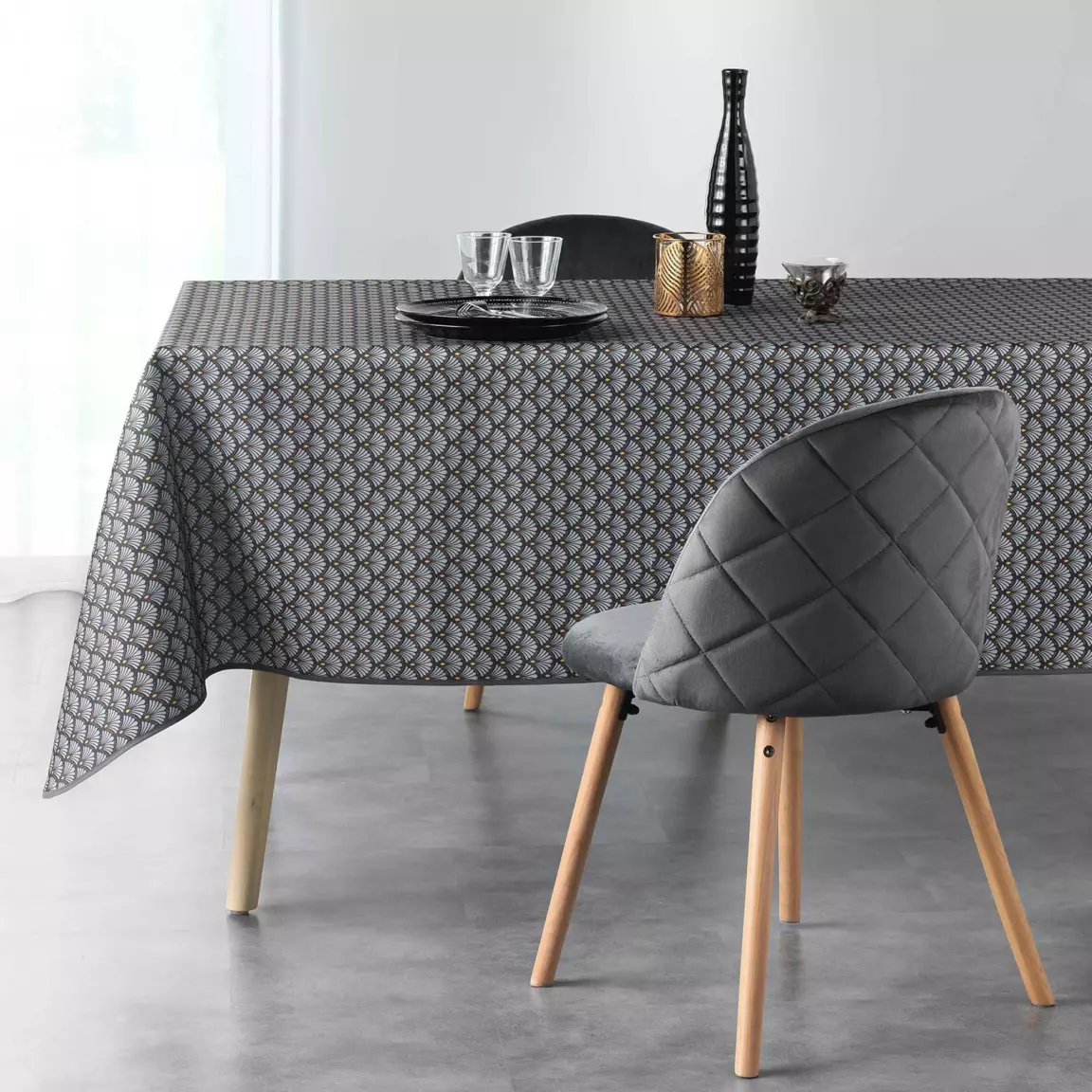 Nappe rectangulaire anti tache (150 x 240 cm) Artchic Gris anthracite