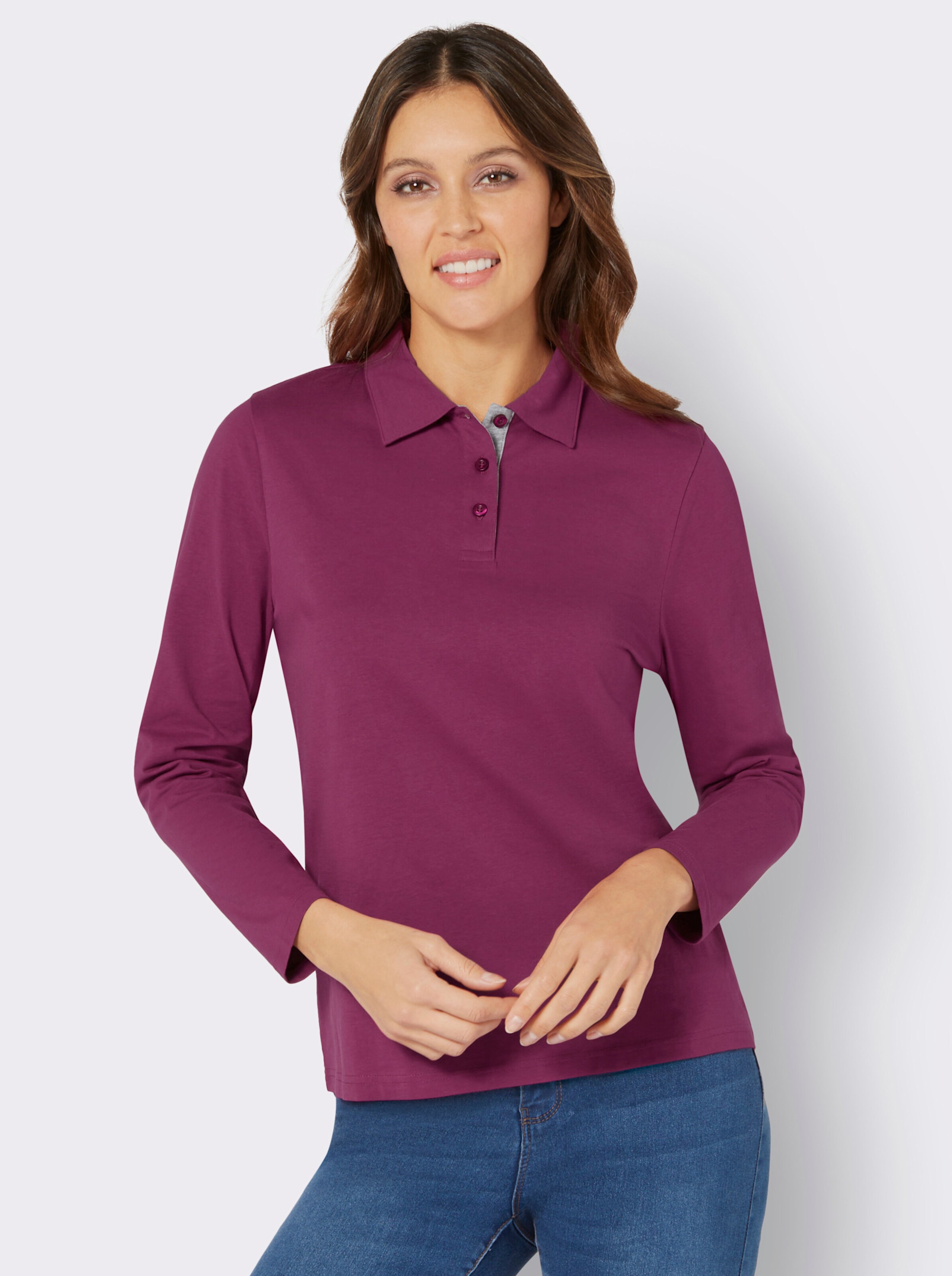 Langarm-Poloshirt