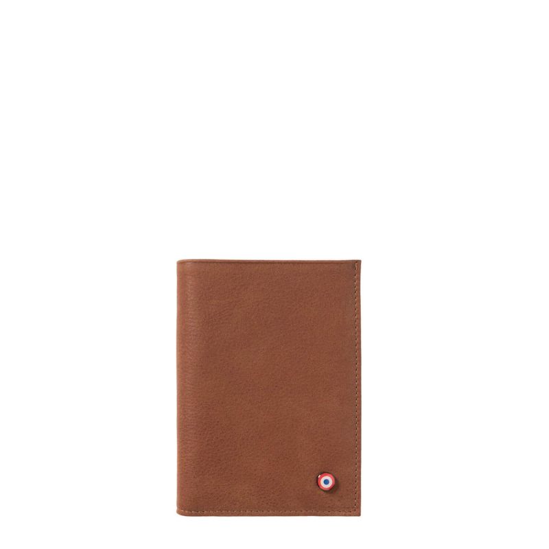 Petit Portefeuille Victor en cuir Nubuck Terre Brunie