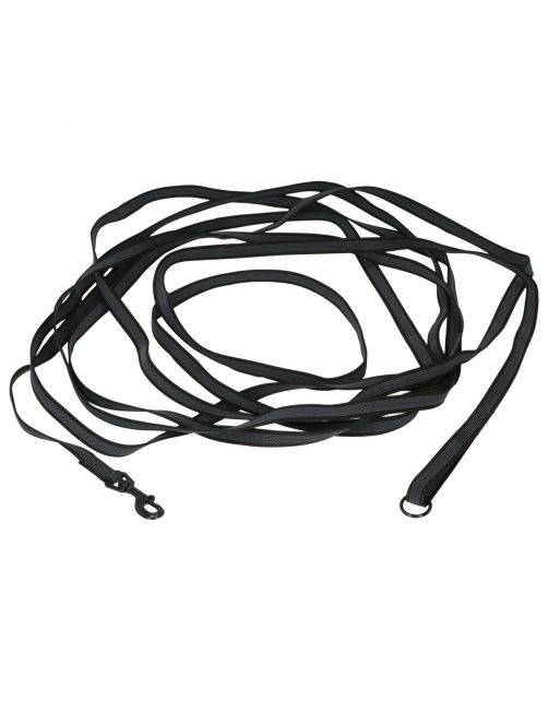 Adori Nylon Anti-Sliplijn Met Handvat - Hondenriem - 10mx2.0 cm Zwart L