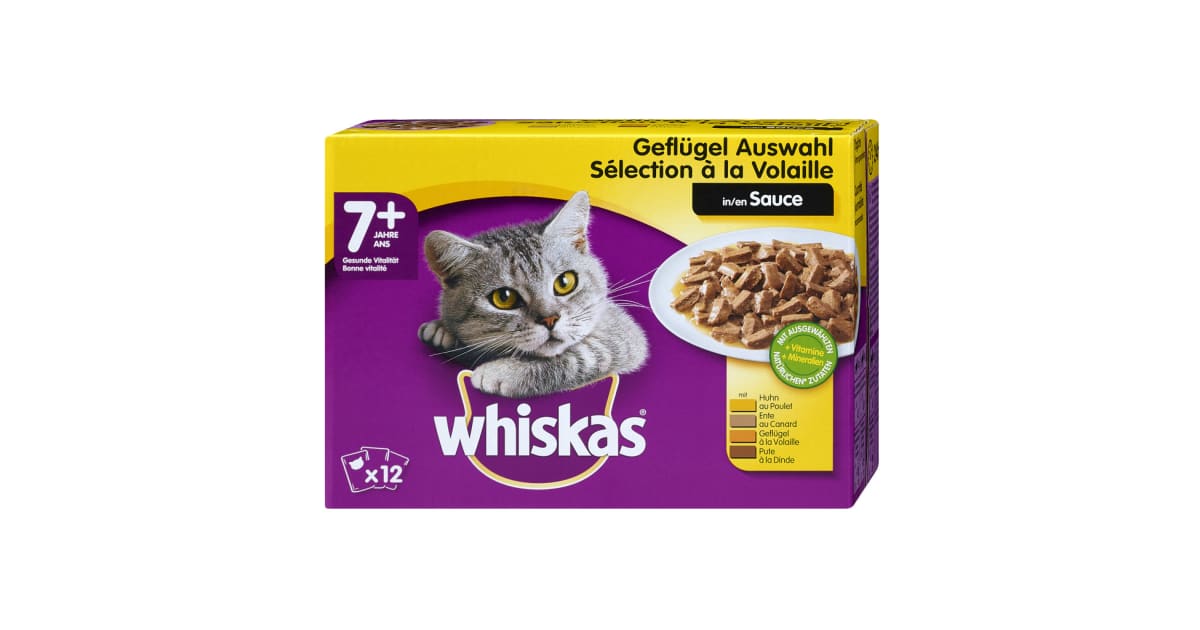 WHISKAS Sauce Geflügel-Kaninchen-Lamm-Weißfisch