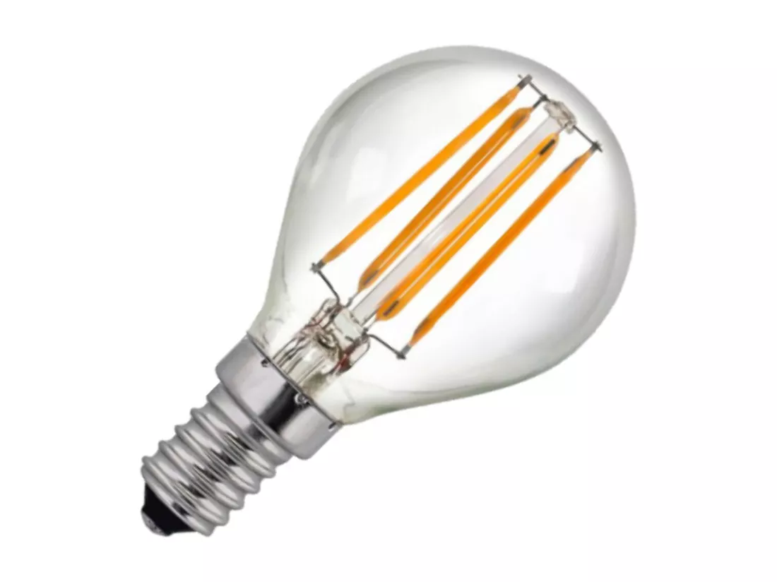 Pack de 2 Ampoules LED à Filament Sphérique E14 4W Equi.40W 470lm 2700K 25000H 7hSevenOn Premium