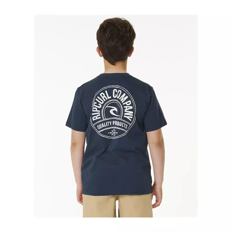 Teeshirt junior RIPCURL Stapler Tee -Boy Dark Navy