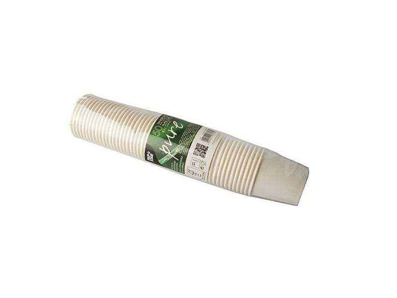 Papstar Einwegbecher Pure 100 ml, 50 Stück, Weiss Praktischer Trinkbecher für alle Feierlichkeiten