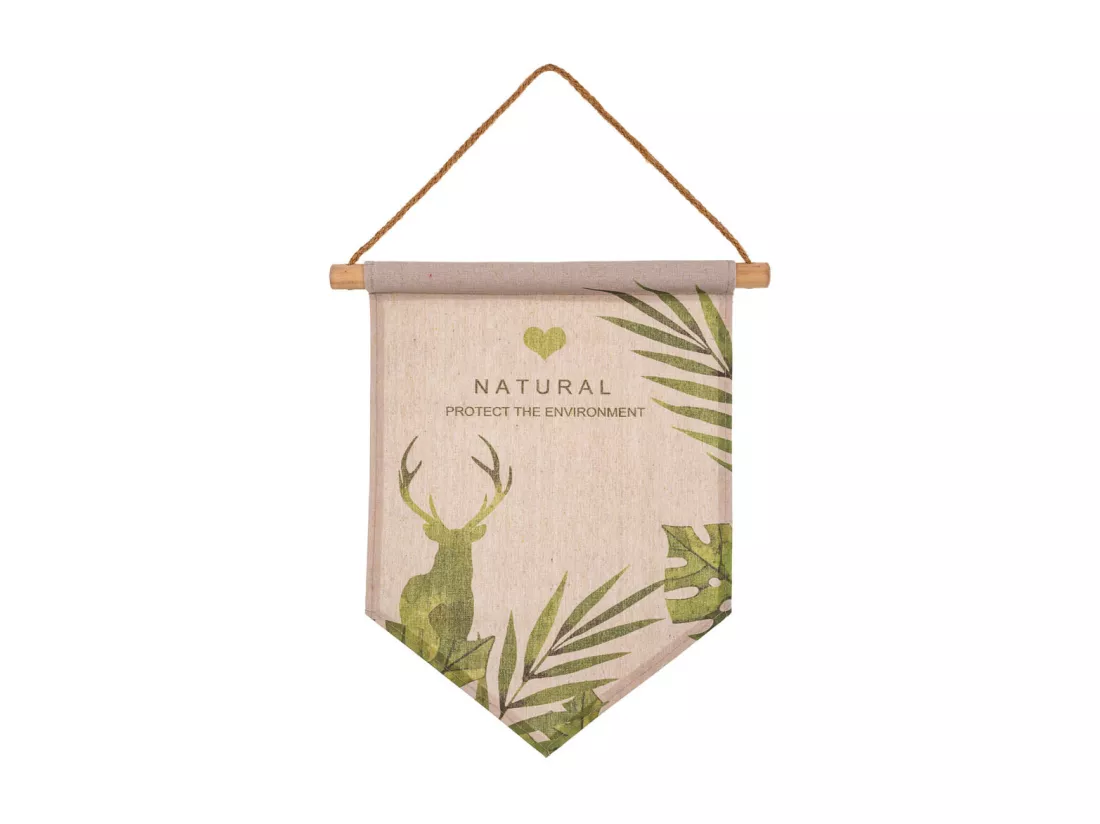 Toile parchemin imprimée sur tissu 33x38x2h