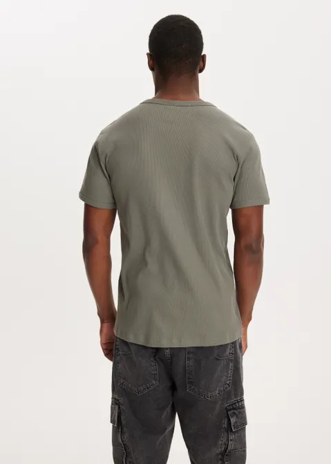 Basic rib t-shirt groen (GRN.U)