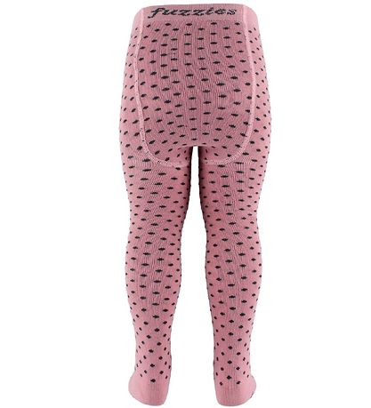 Fuzzies Strumpfhosen - Gl. Rosa m. Anthrazitgrau Punkte