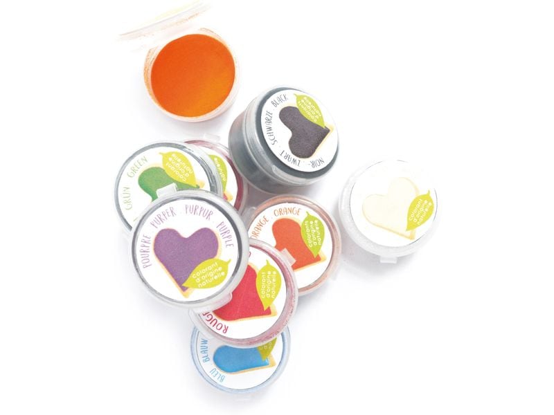 ScrapCooking Lebensmittelfarben Set natürlich 160 g, 9 Stk. 9 natürliche Miniatur-Lebensmittelfarben in Pulverform