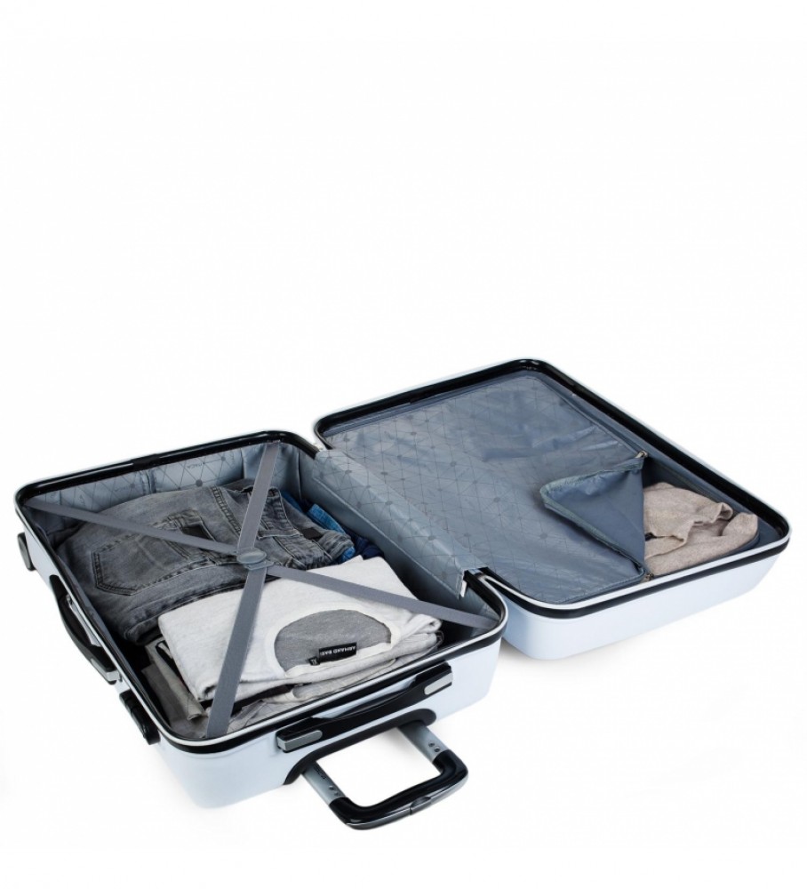 Conjunto de malas rígidas de viagem ITACA com 4 rodas T71600 Brancas - 55x39x20cm -