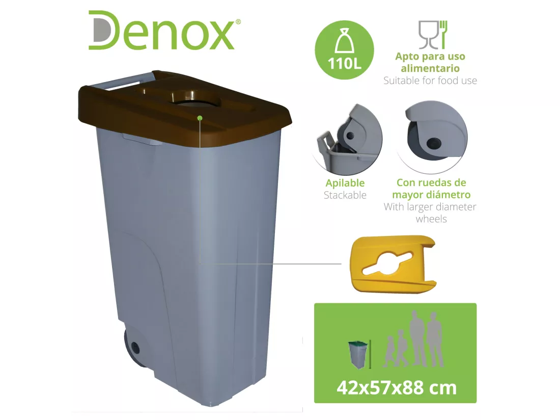Ouverture de récipient de recyclage de 110 litres + sacs à ordures 3x de 10 unités