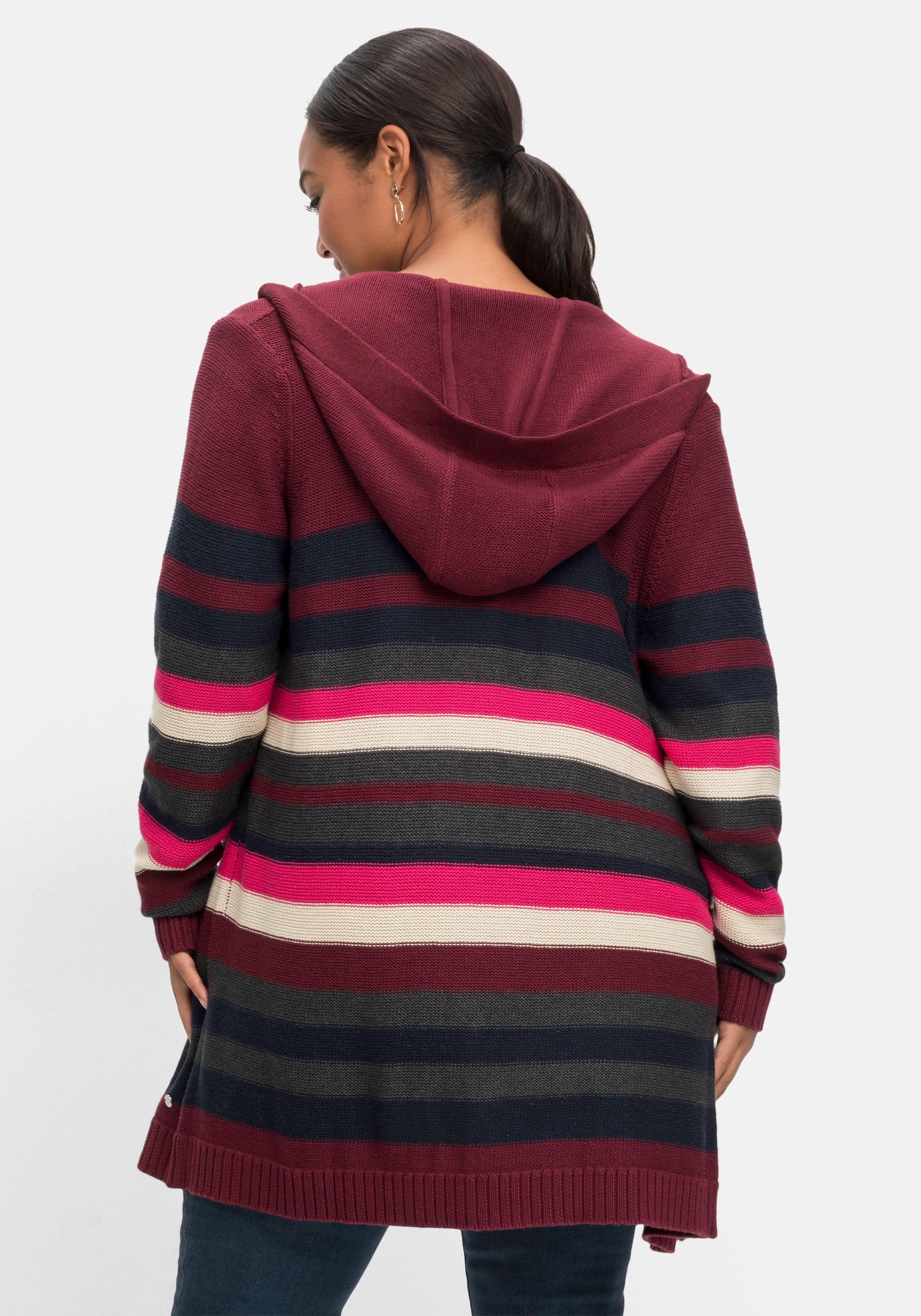 Strickjacke mit Kapuze, im Linksstrick