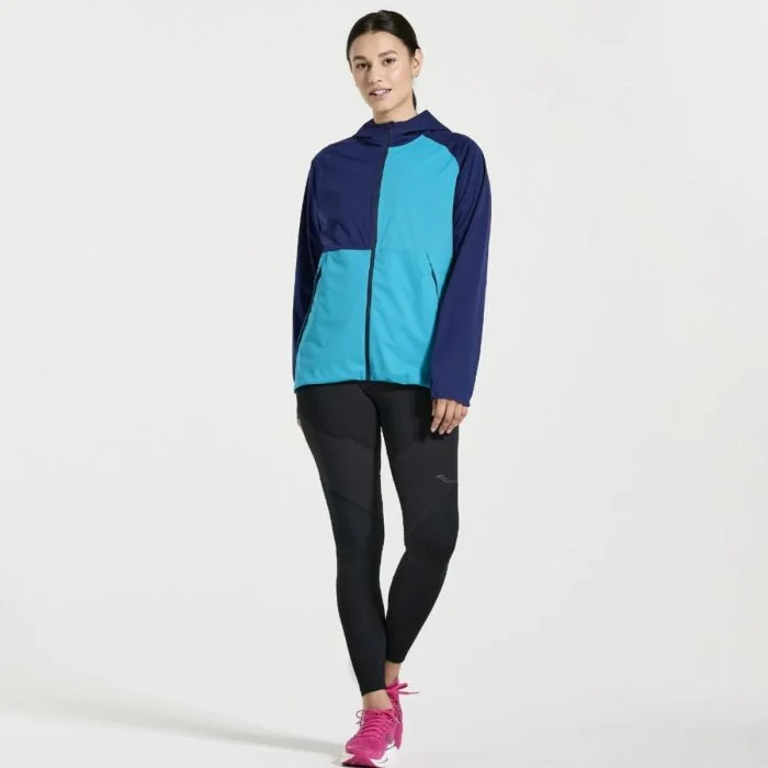 Saucony Dame Jakker Boulder Drizzle Jacket Blå