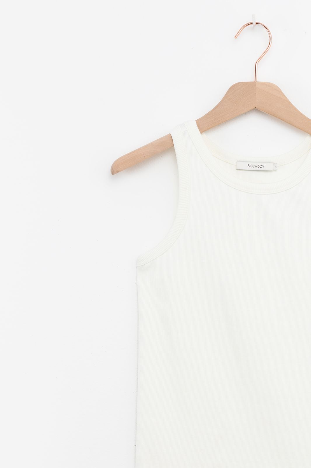Wit rib singlet