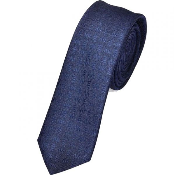 Gravata Azul Slim com Textura