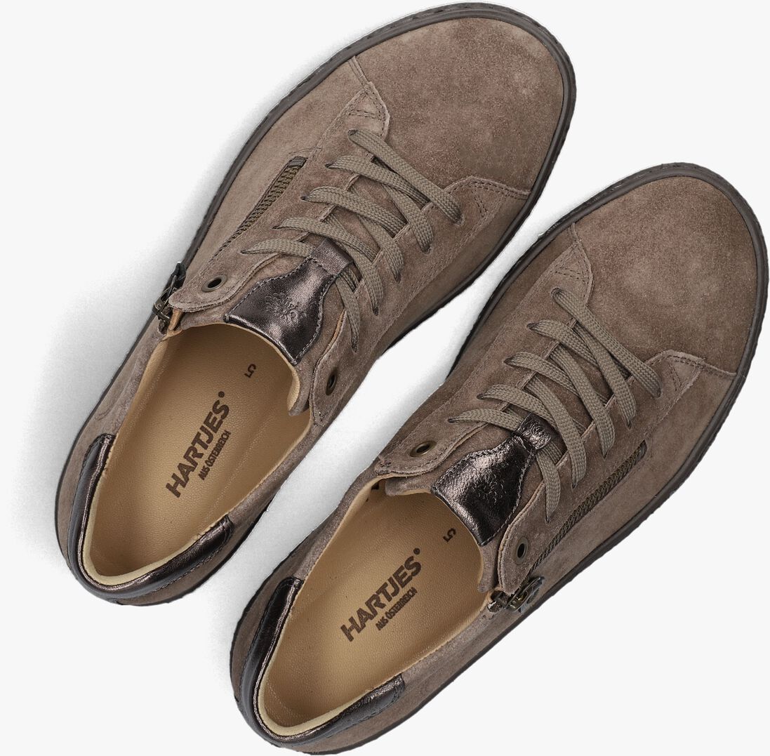 taupe hartjes sneakers combi met hiel suede h ls sneaker
