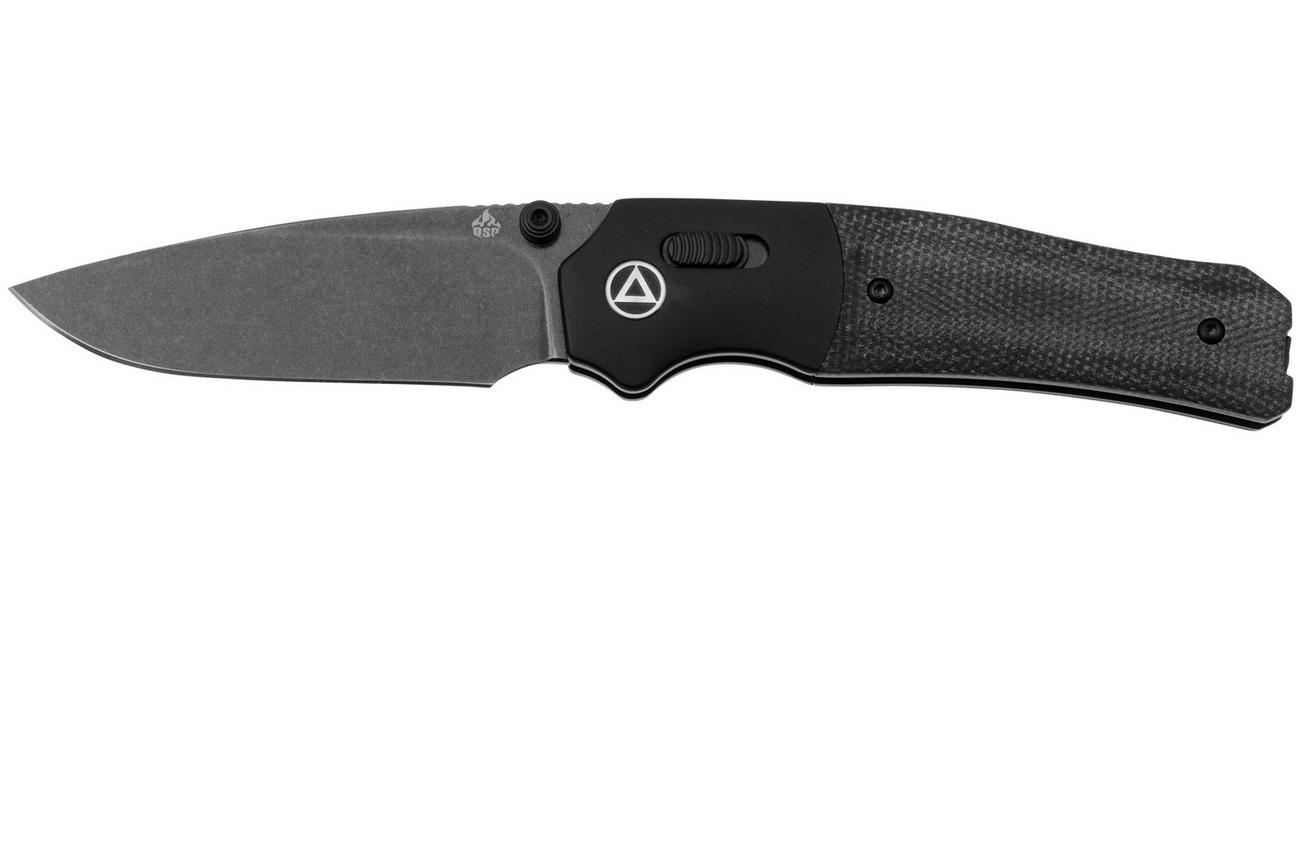 QSP Knife Vault QS157-A2 Dark Stonewashed Black Micarta, zakmes, Jacob Lundquist Design