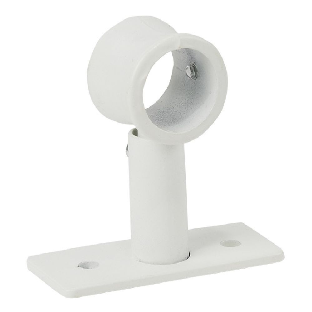 Support court métal blanc pour tringle à rideau Ø2xL7cm