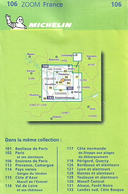 MICHELIN - 106 ENVIRONS DE PARIS 1 100 000