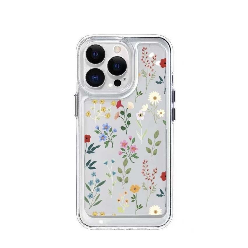 iPhone 16 Pro Max Gummi Case Schutzhülle mit Kameraschutz - Bunte Blumen