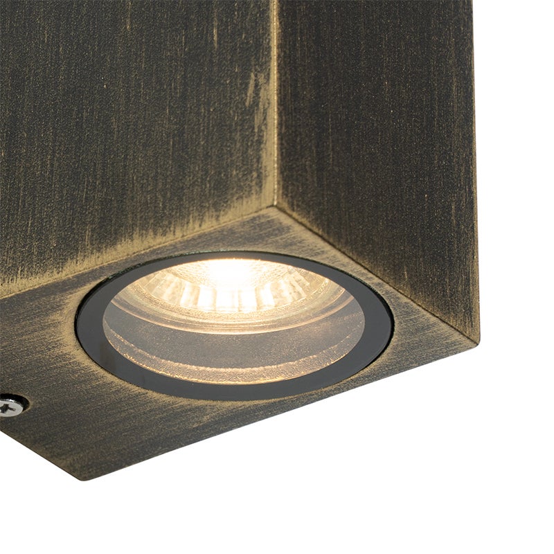 Moderne wandlamp, antiek goud, 2-lichts, IP44 - Baleno