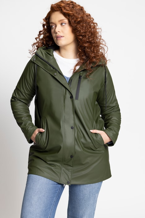 HYPRAR Regenjacke, wasserdicht, Schwarzfutter, Kapuze