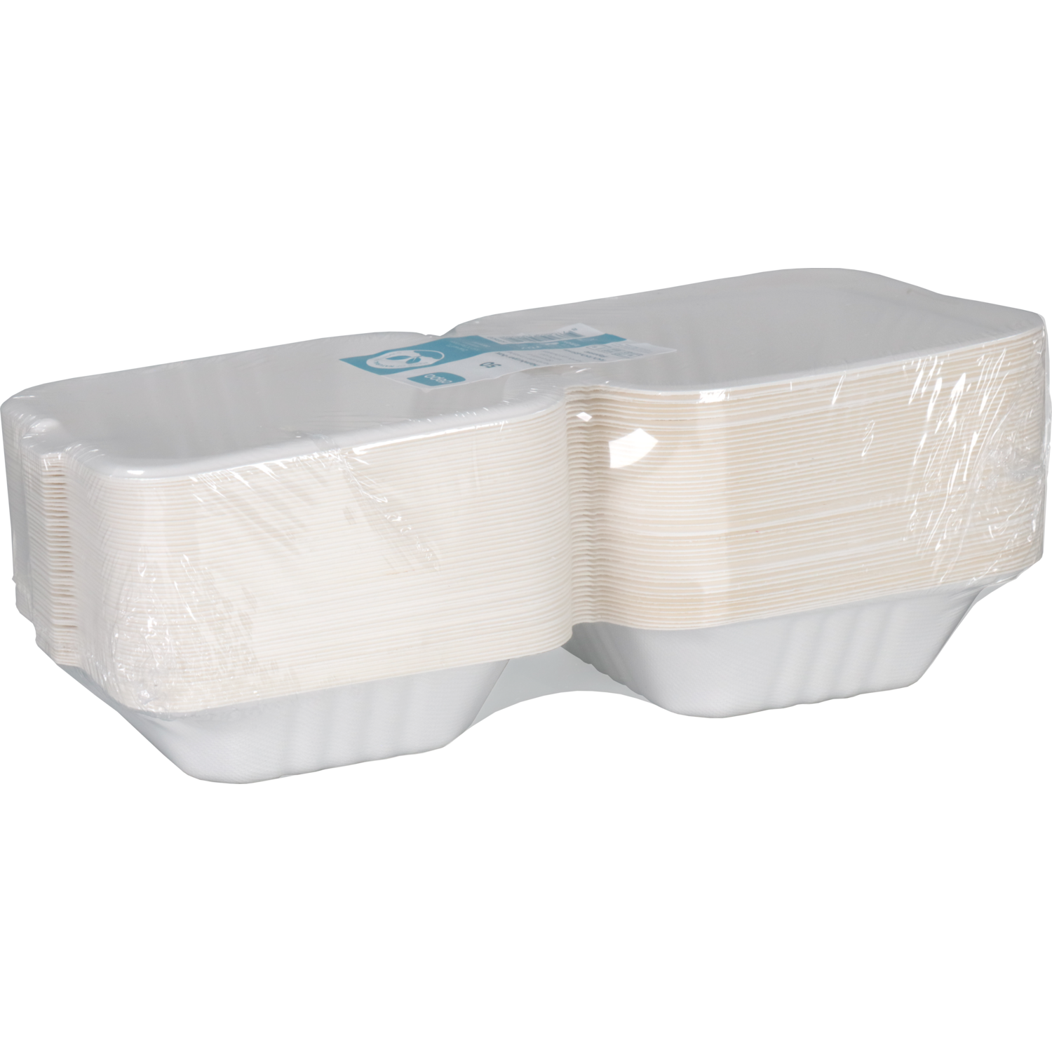 Bak, Bagasse (suikerrietpulp), hamburgerbox, 150x150x78mm, wit