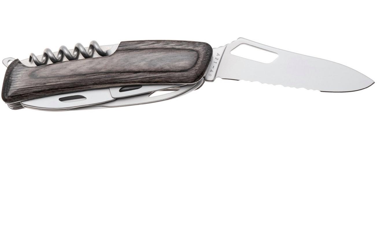Swiza SH09 TR AM, KST.0136.6510, Laminate Black, Zwitsers zakmes, partly serrated, 9 tools