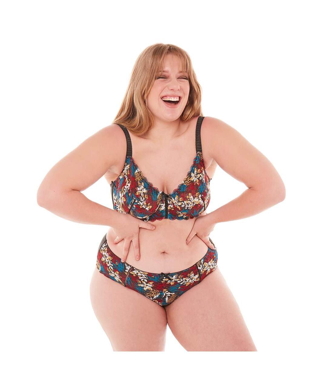 Soutien-gorge grand maintien kaki/multicolore Elena