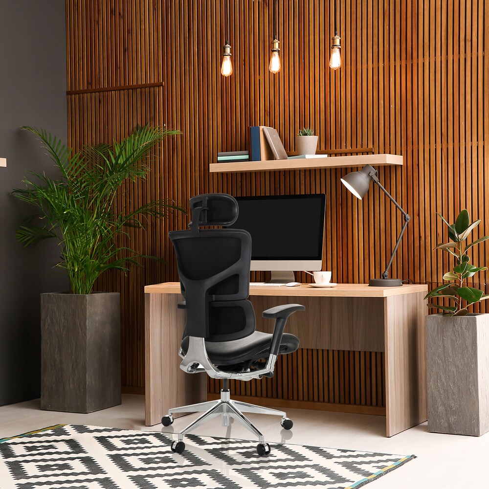 Luxus Chefsessel ERGO-U2 L Leder mit Armlehnen (höhenverstellbar) hjh OFFICE