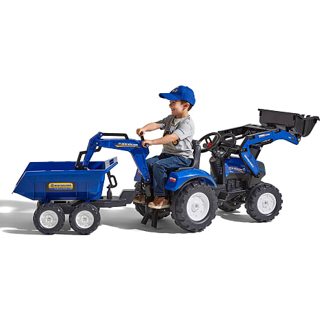Falk Toys New Holland renderaver med vogn