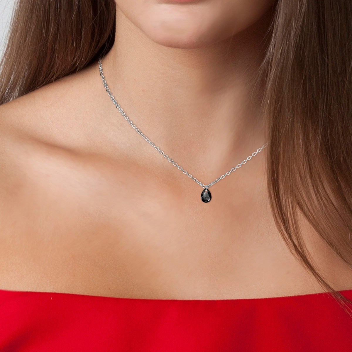 Chaine maille forçat et cristal SC Crystal