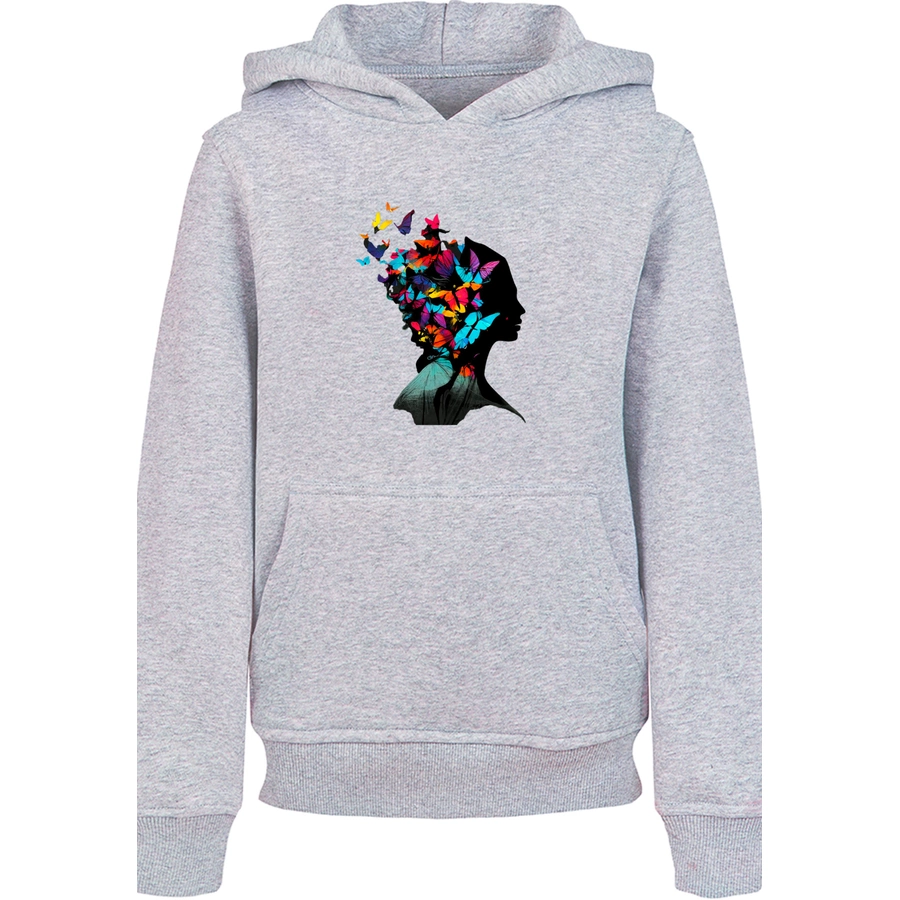 F4NT4STIC Hoodie Schmetterling Silhouette HOODIE UNISEX heather grey