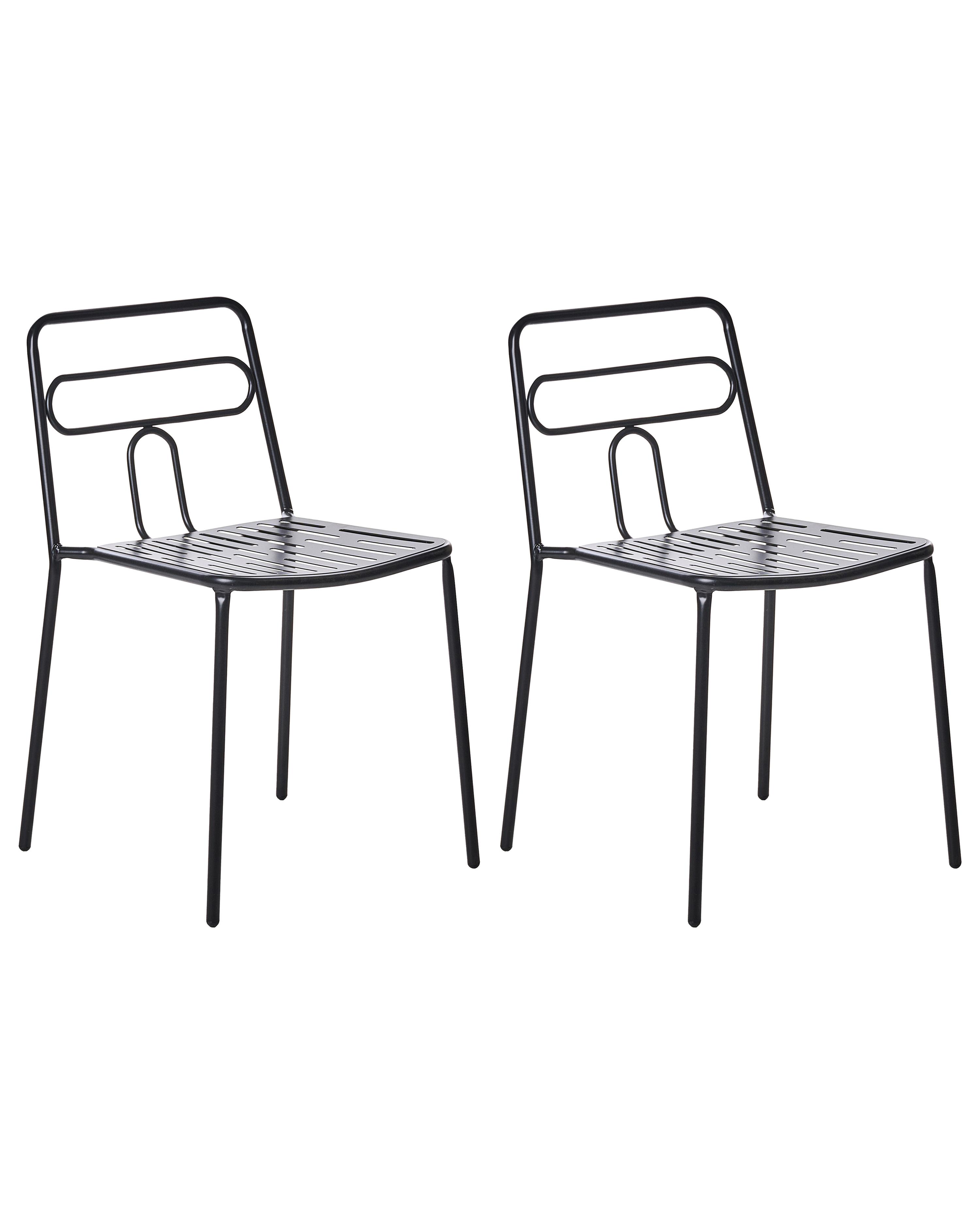 Set van 2 tuinstoelen AGEROLA Metaal Zwart