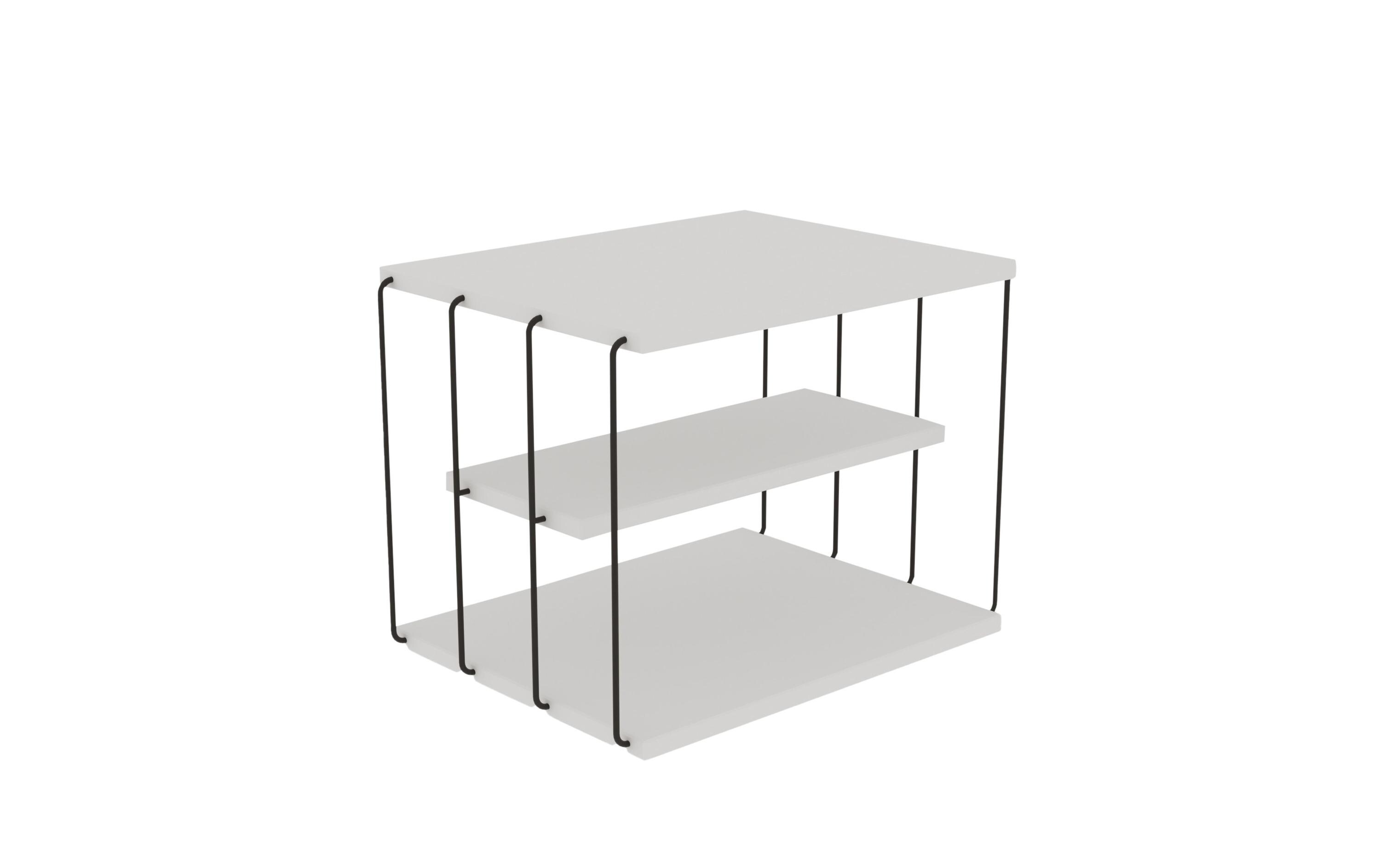 Couchtisch Lifon 50 x 33 x 40 cm, Schwarz/WeissSofatisch