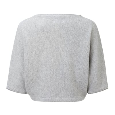 Damen-Cropped-Pullover, Hellgrau