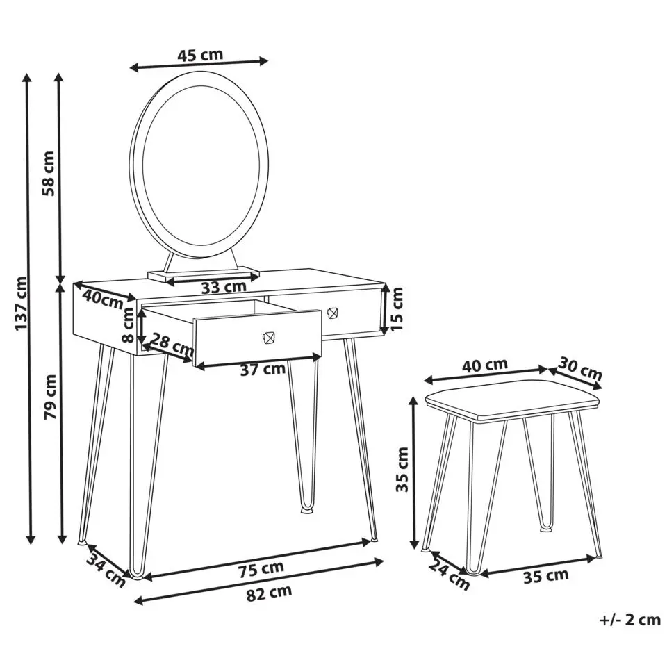 CAEN - Kaptafel - Wit - MDF