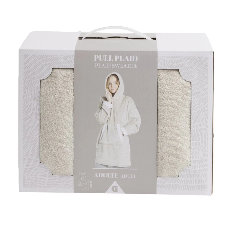 Pull plaid capuche adulte sherpa Taille unique - 4 coloris