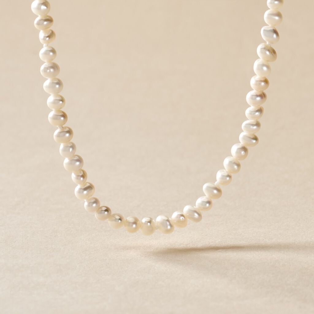 Collier Baroque Or Jaune Perle De Culture