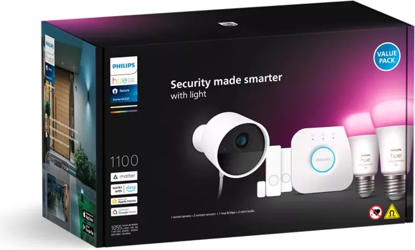 Philips Hue Secure kit de démarrage avec caméra Caméra de surveillance