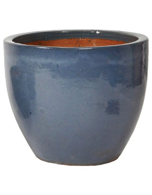 Mega Collections Glazed Egg Pot Rond - Bloempotten - Ø22x21 cm Antiek Grijs