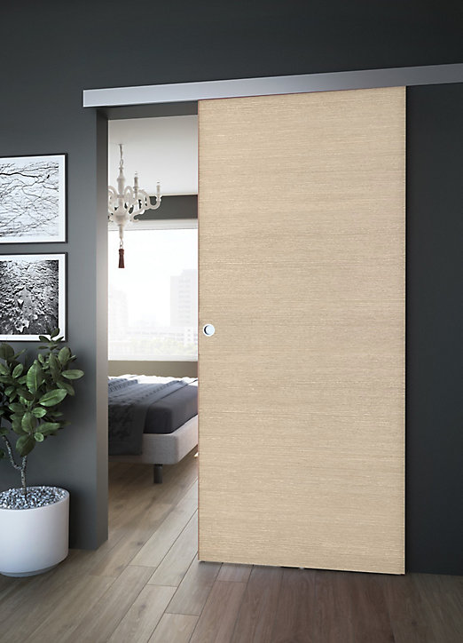 Porte coulissante Summa bois naturel H.204 x l.73 cm