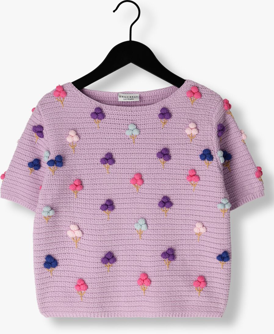 DAILY BRAT paarse daily brat t-shirt ice knitted t-shirt