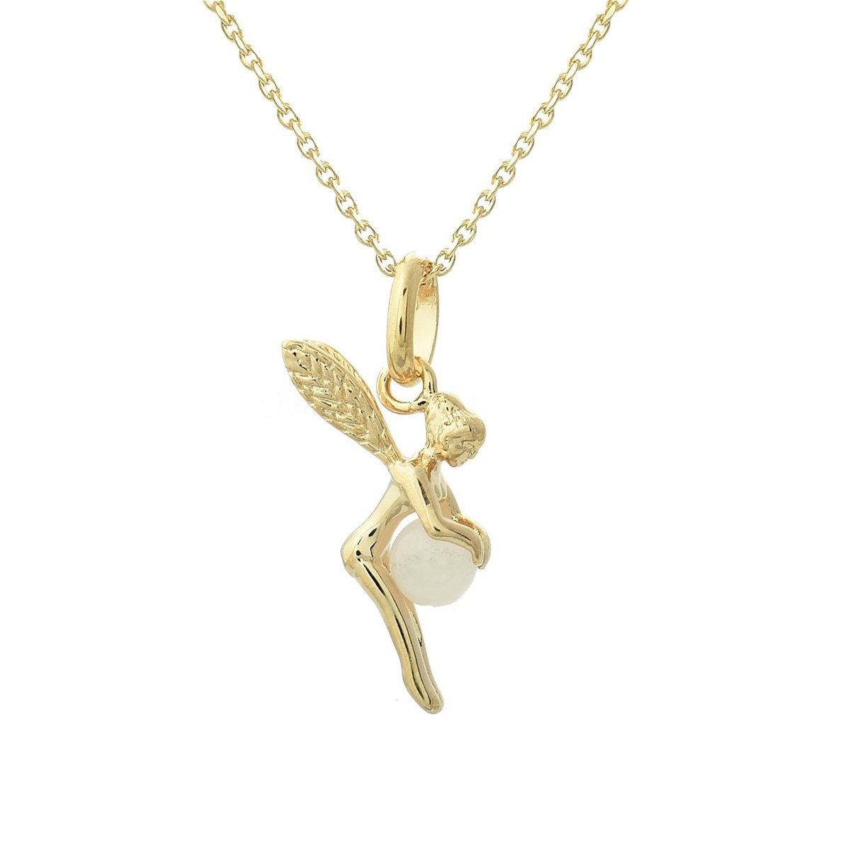 Collier fée quartz pierre naturelle Plaqué OR 750 3 microns