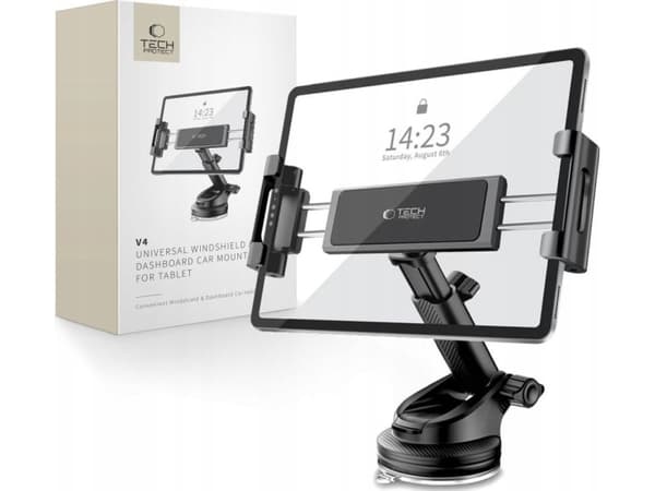 TECH-PROTECT V4 UNIVERSAL WINDSHIELD & DASHBOARD CAR MOUNT FOR TABLET BLACK