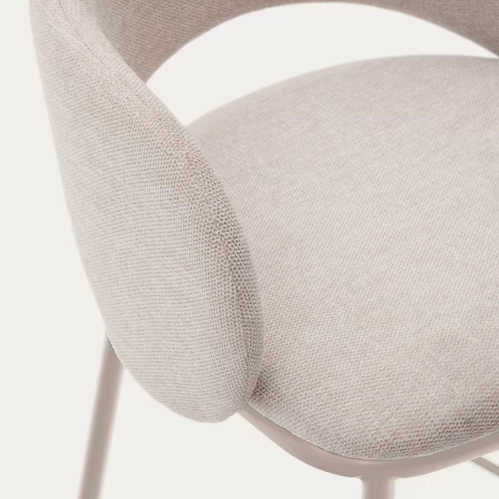 Kave Home Maina Barkruk - Chenille - Beige