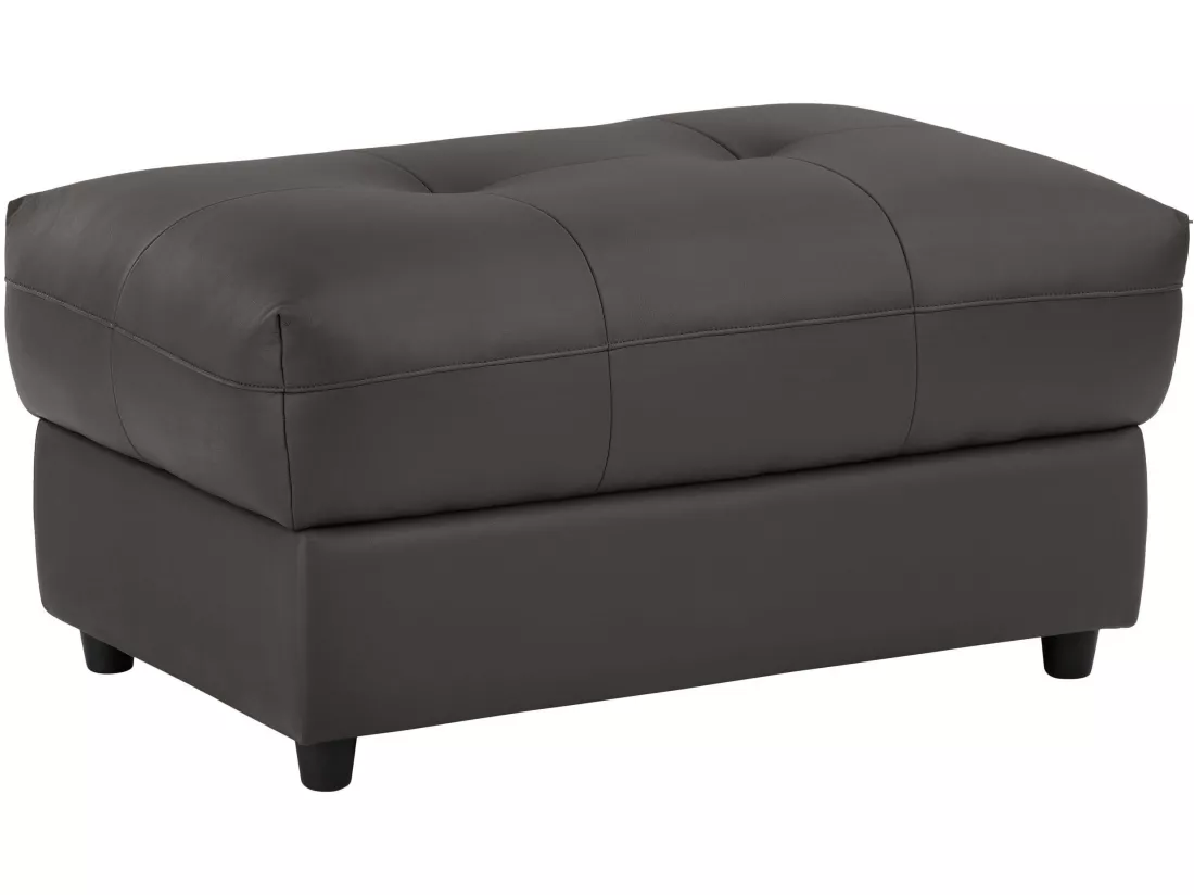 Tanaro | Pouf rembourré en cuir et PU marron